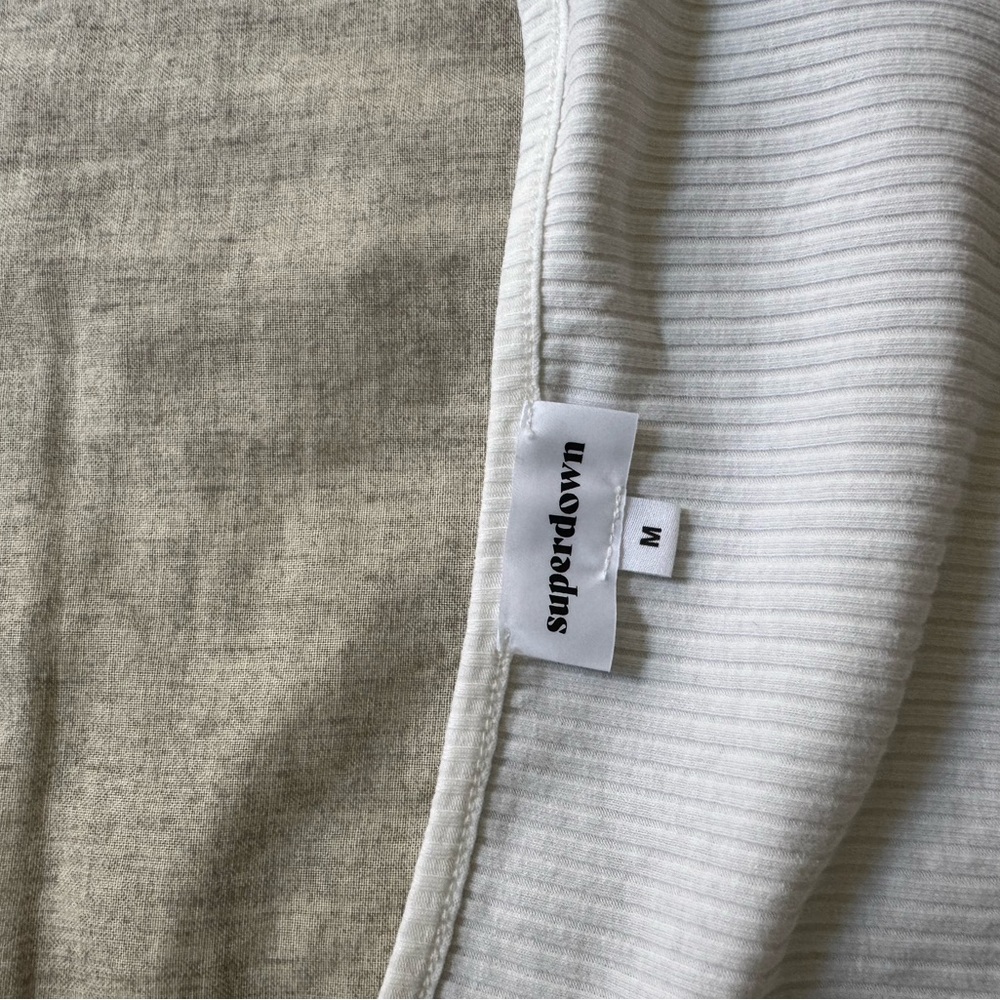 Superdown White Ribbed Top - Picture 2 of 3
